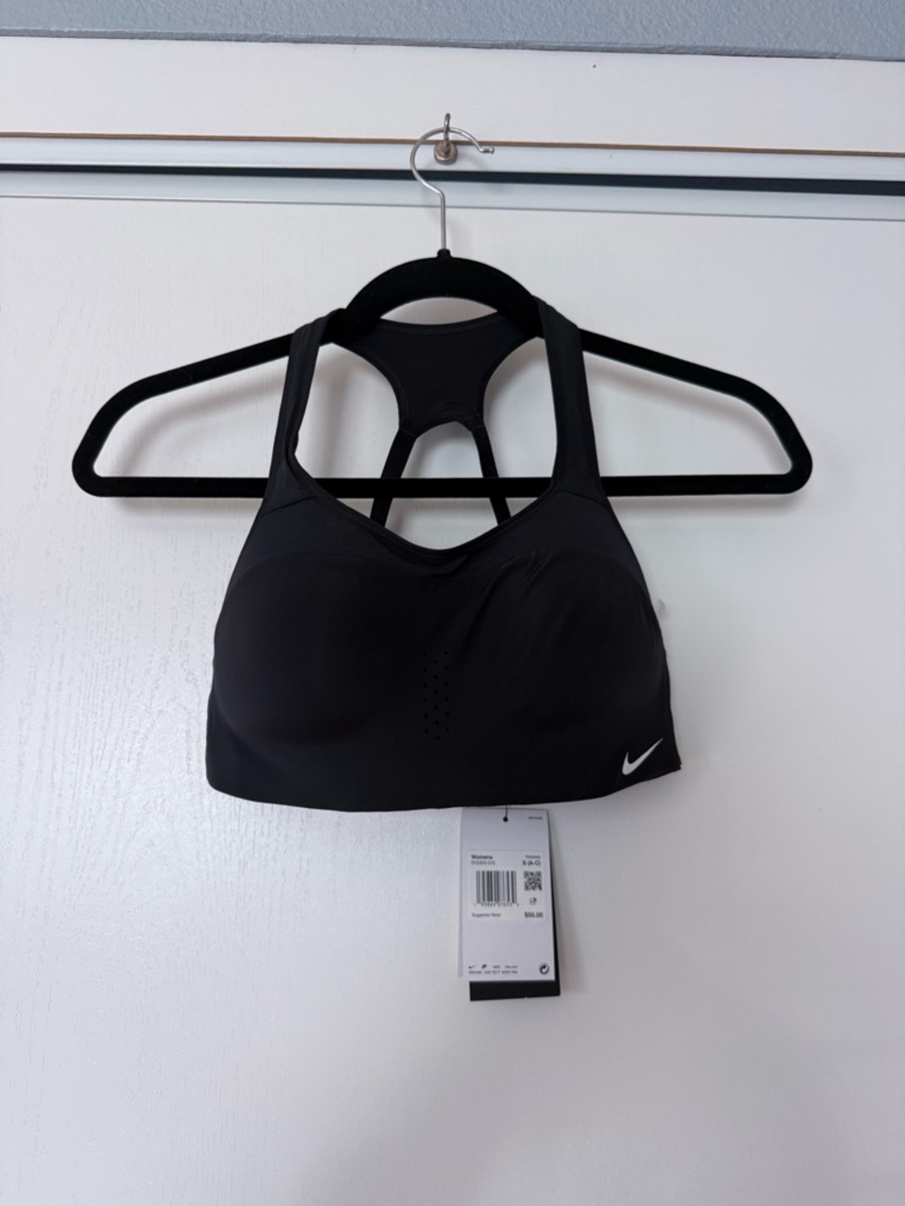 NWT, Nike Women's Black Sports Bra with White Logo